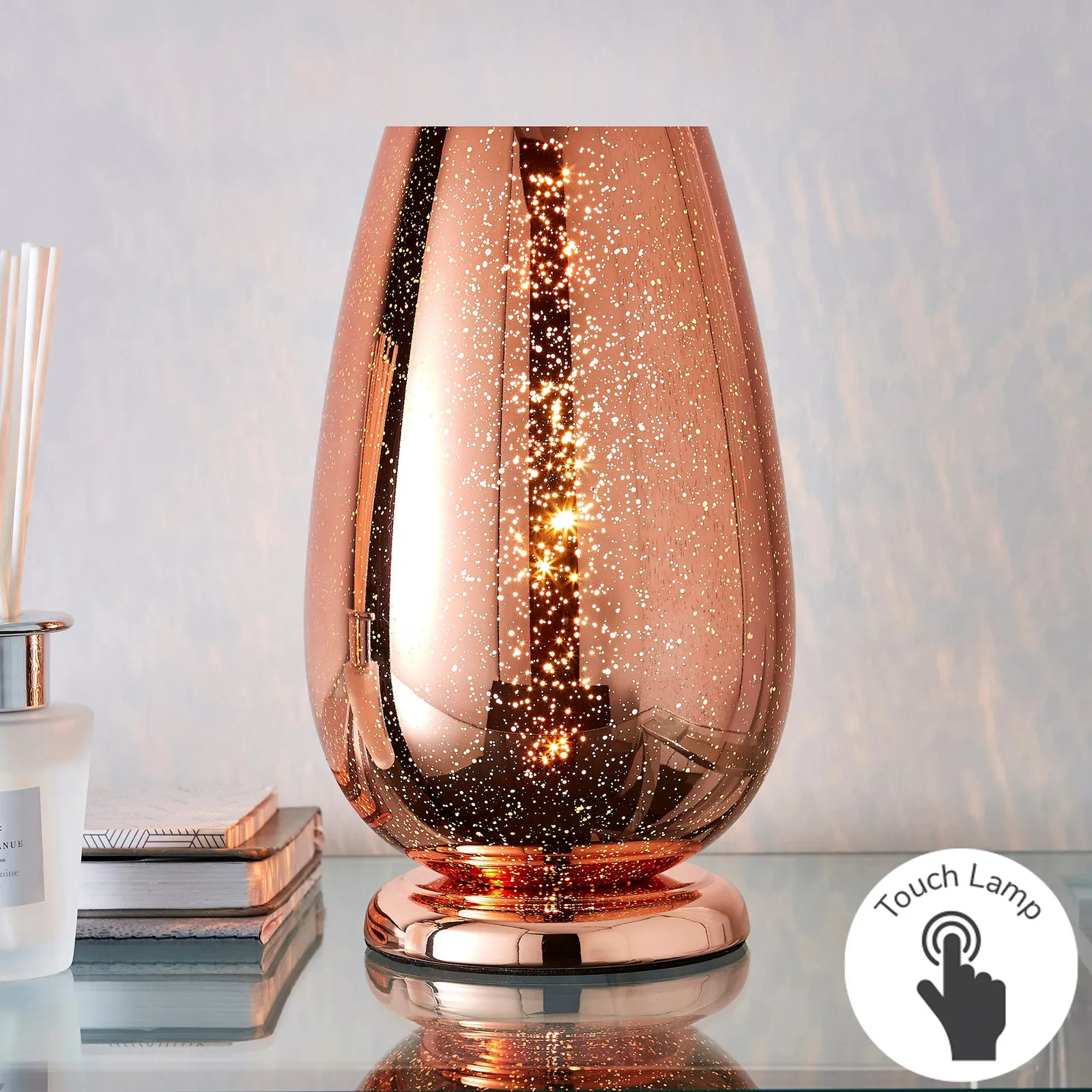 Ivy Copper Glass Table Lamp Copper