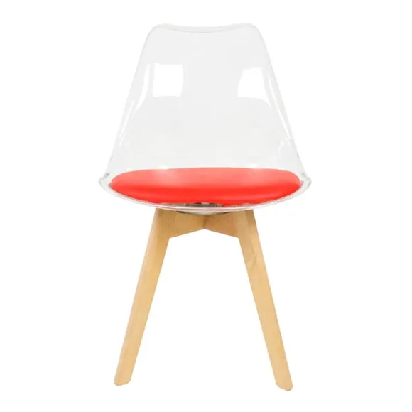 Fusion Living Soho Clear Plastic Dining Chair with Squared Legs 3