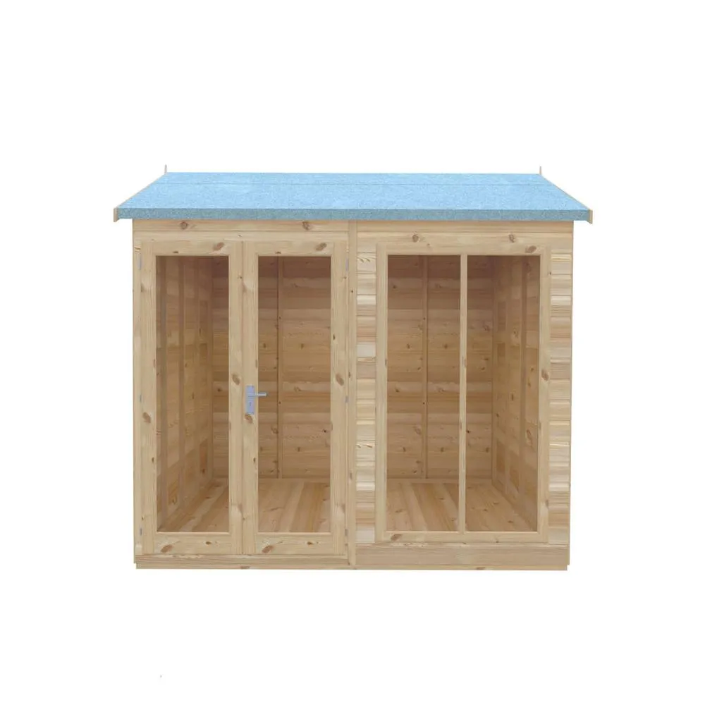 Shires Mayfield 8 x 8 Summerhouse - Wood - L239 x W238 x H229 cm in Light Brown