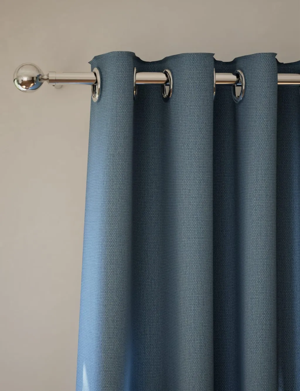 M&S Brushed Eyelet Blackout Thermal Curtains Blue