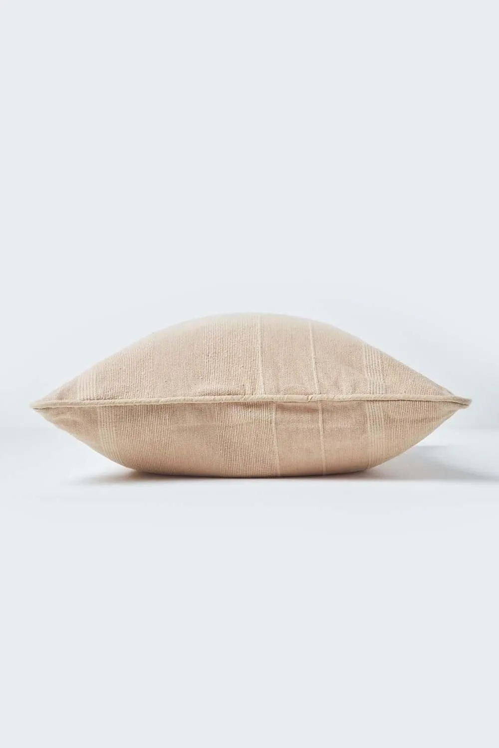 Homescapes Cotton Rajput Ribbed Cushion Cover in Beige 2