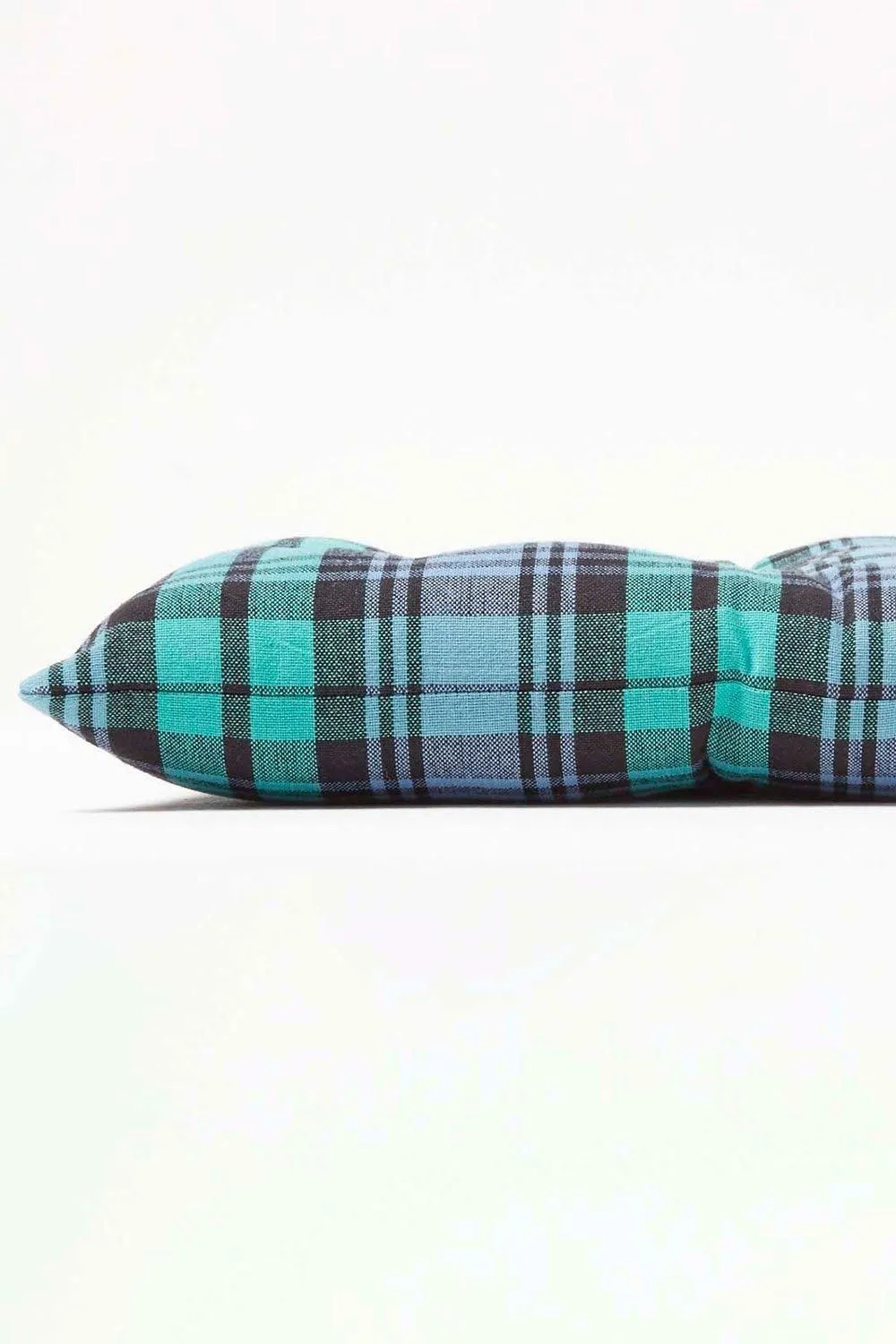 Homescapes Garden Bench Cushion Luxury 2 Seat Cotton Green Tartan Indoor Outdoor Pad 4