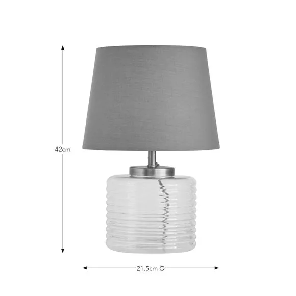 Charelle Ribbed Glass Table Lamp 6