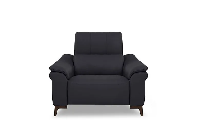 Marconi Leather Power Recliner Armchair with Power Headrest and Power Lumbar - Torello Blu