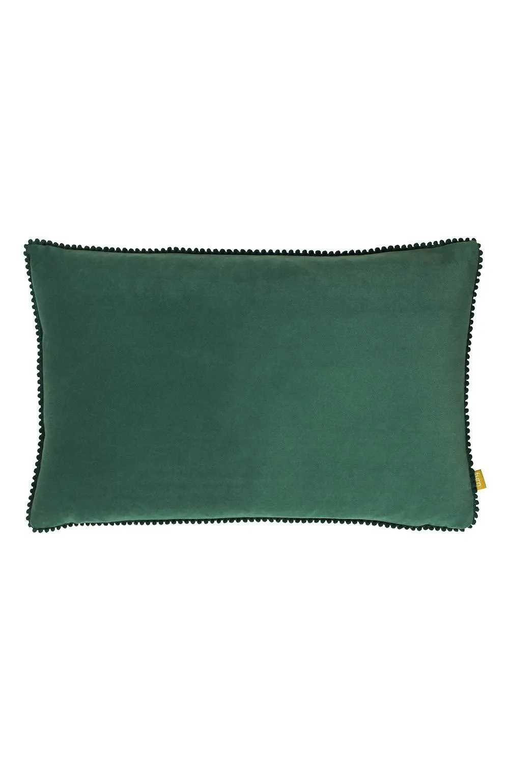 Furn Cosmo Soft Velvet Pom Pom Trimmed Cushion in Aqua