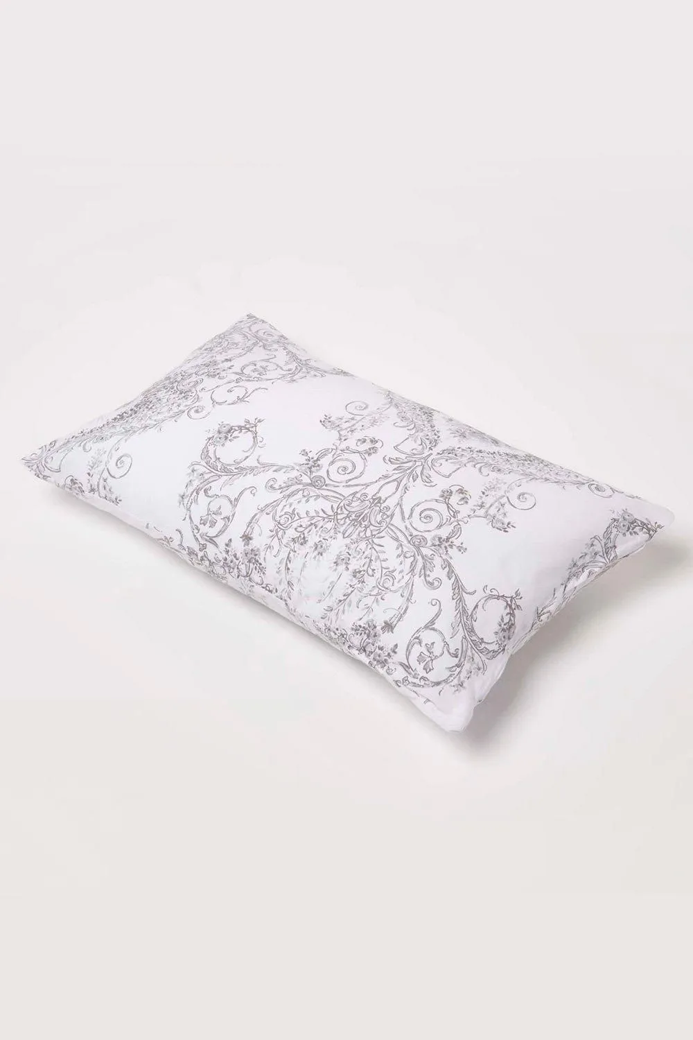 Homescapes French Toile Patterned Rectangular Cushion in Grey 3