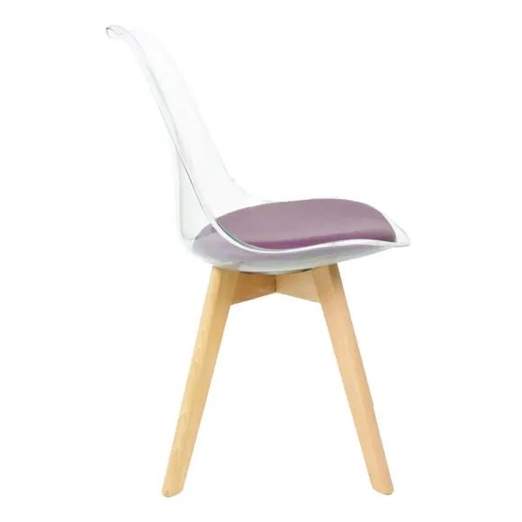 Fusion Living Soho Clear Plastic Dining Chair with Squared Legs 4