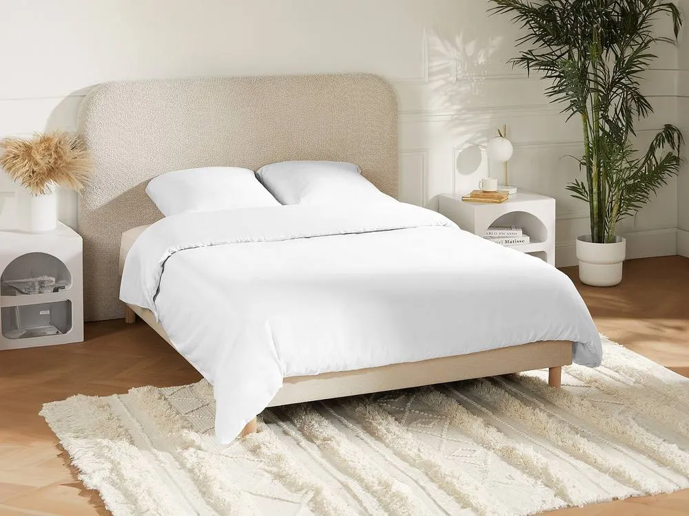 Vente-unique Satin Bedding Set 108 Thread Count - Duvet Cover 220 X 240 Cm + 2 in White