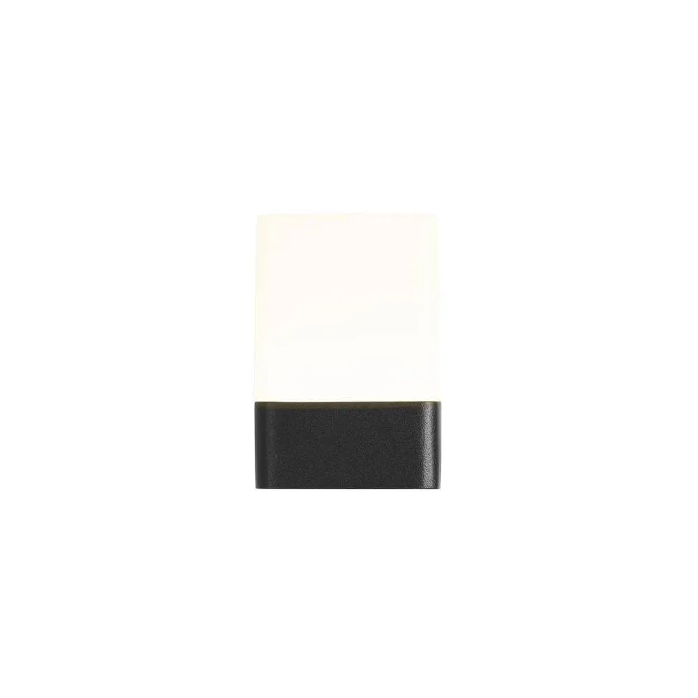 Netlighting Opalo LED Outdoor Modern Wall Lamp Black Opal WarmWhite 3000K IP44 4