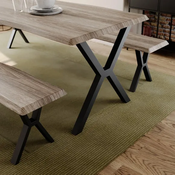 Ezra II 6 Seater Dining Table and Bench Set 4