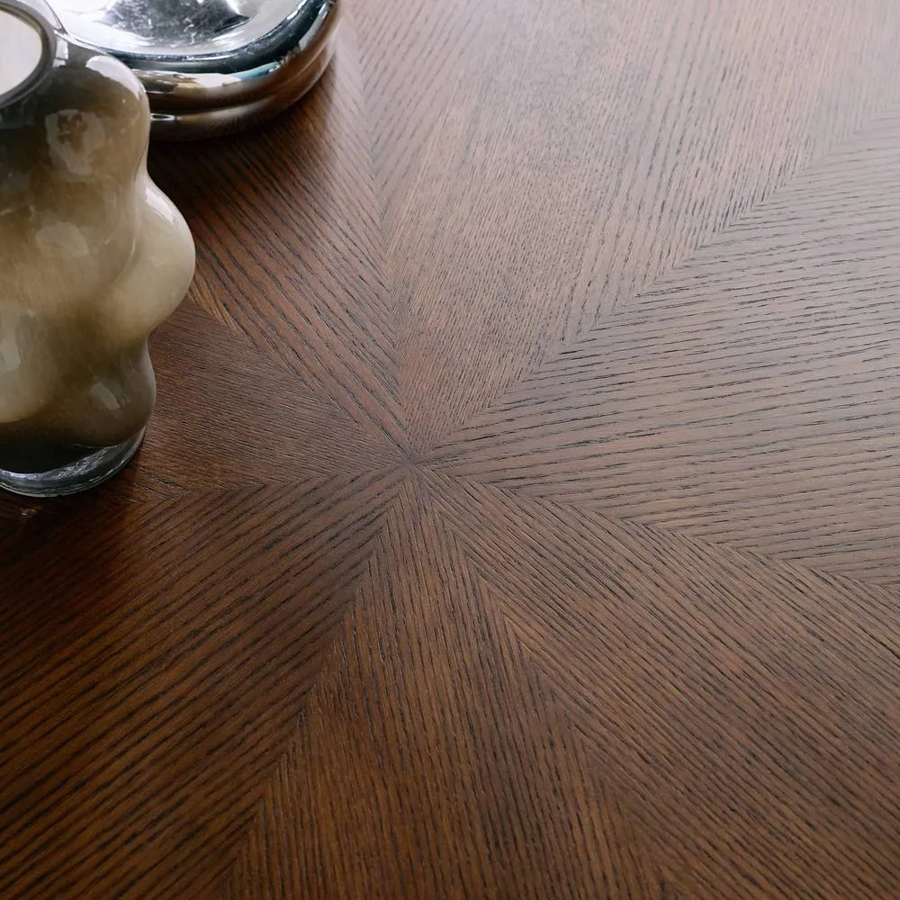 sweeek Oval dining table rubber wood & oak veneer 6 places in Dark Brown 6
