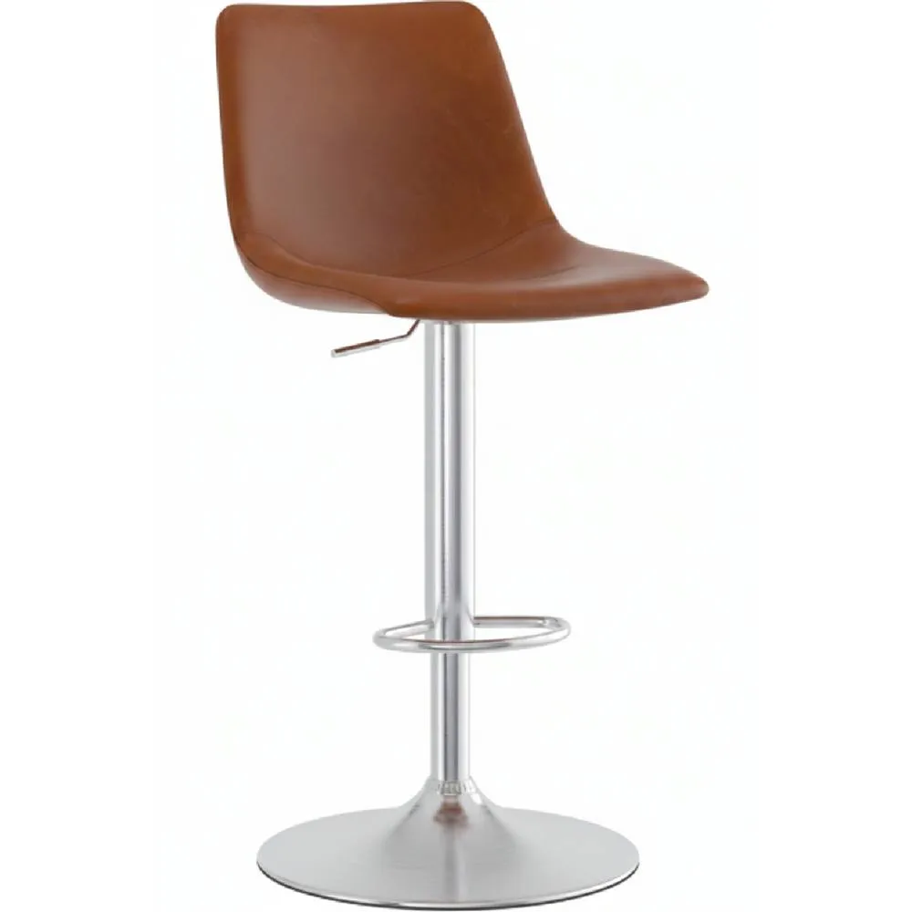 netfurniture Savo brushed chrome kitchen breakfast bar stools tan