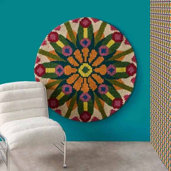 Yinka Ilori Kaleidoscope Wool Round Rug 1