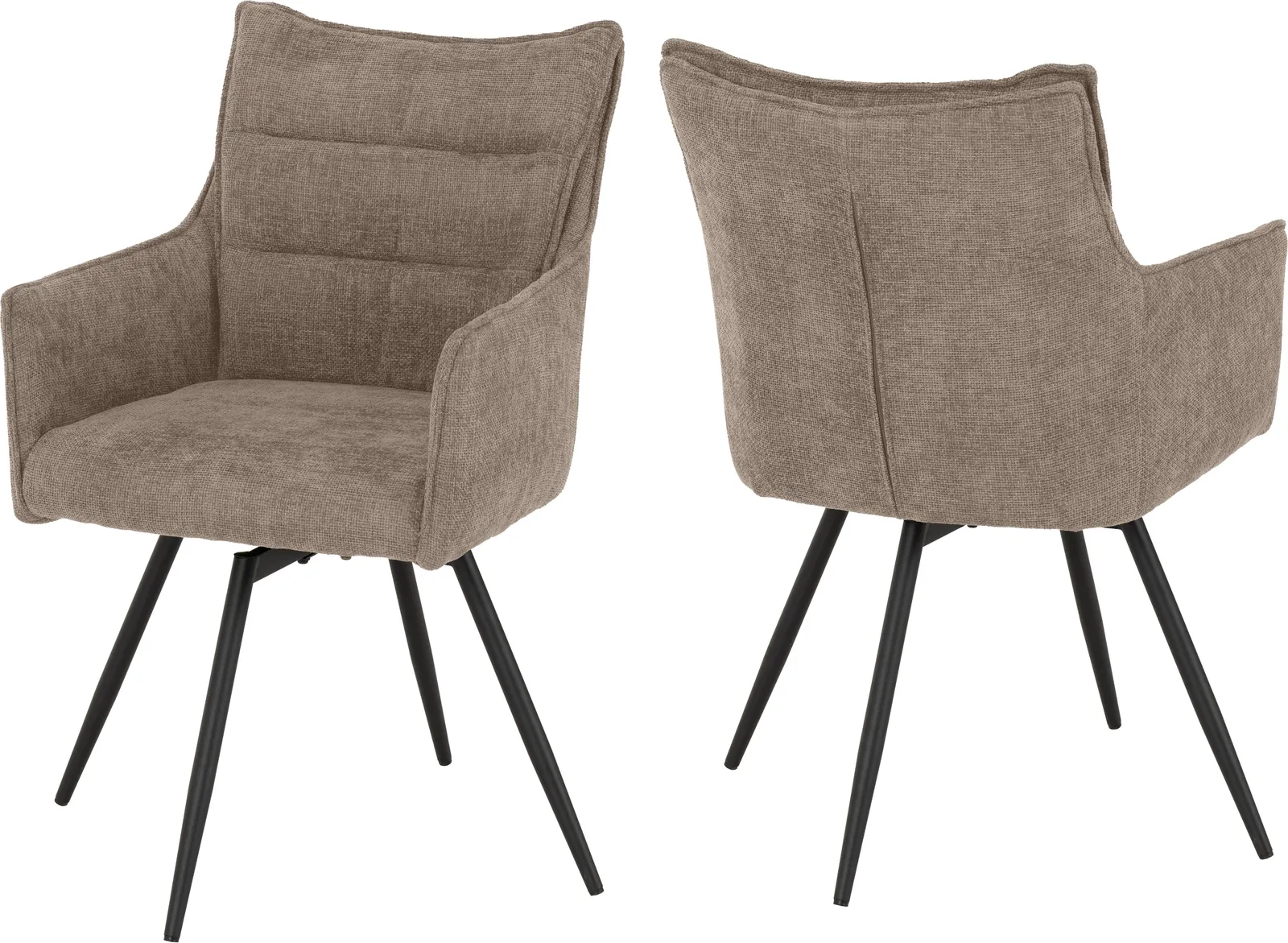 Seconique Lewis Carver Swivel Dining Chair in Fawn 2