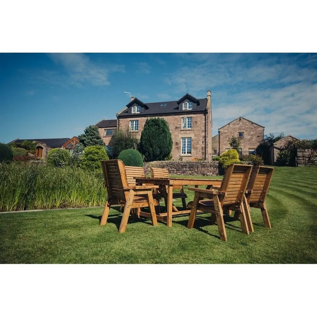 Churnet Valley Garden Furniture Ltd Valley 6 Seater Set 6XC - Timber - Minimal Assembly Required in Brown 3