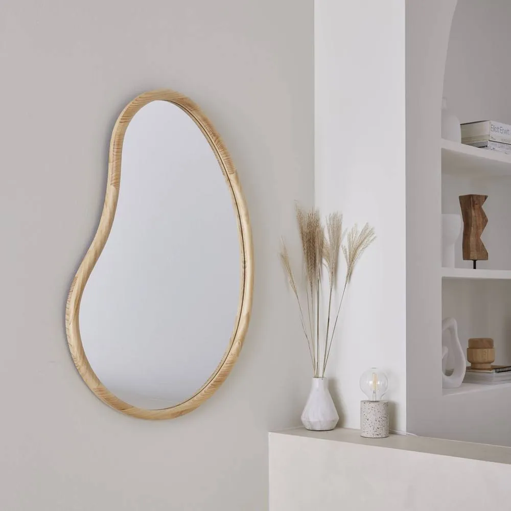 sweeek 95cm wooden mirror in Beige 3