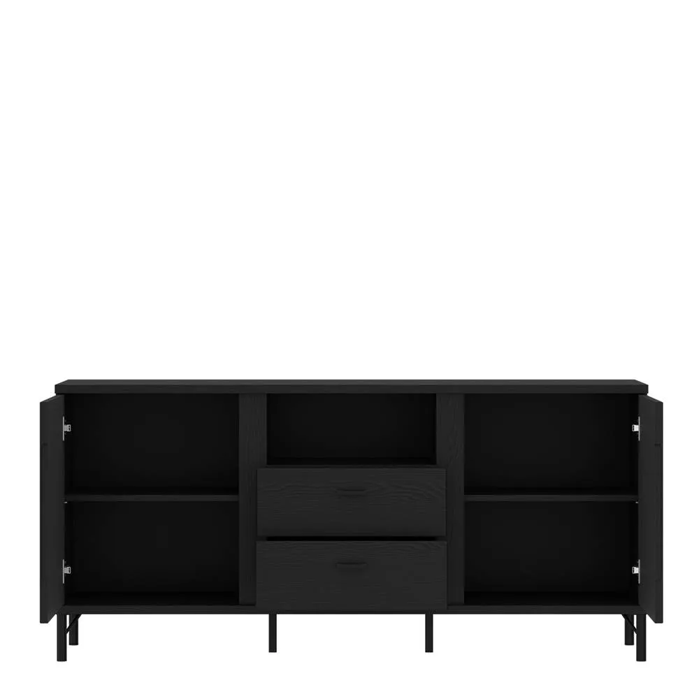 Furniture To Go Lusaka TV Cabinet 2 Door 2 Drawer in Black Graphite 3