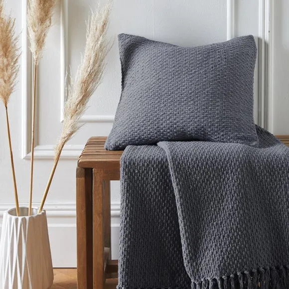 Hayden Woven Cotton Square Filled Cushion 1