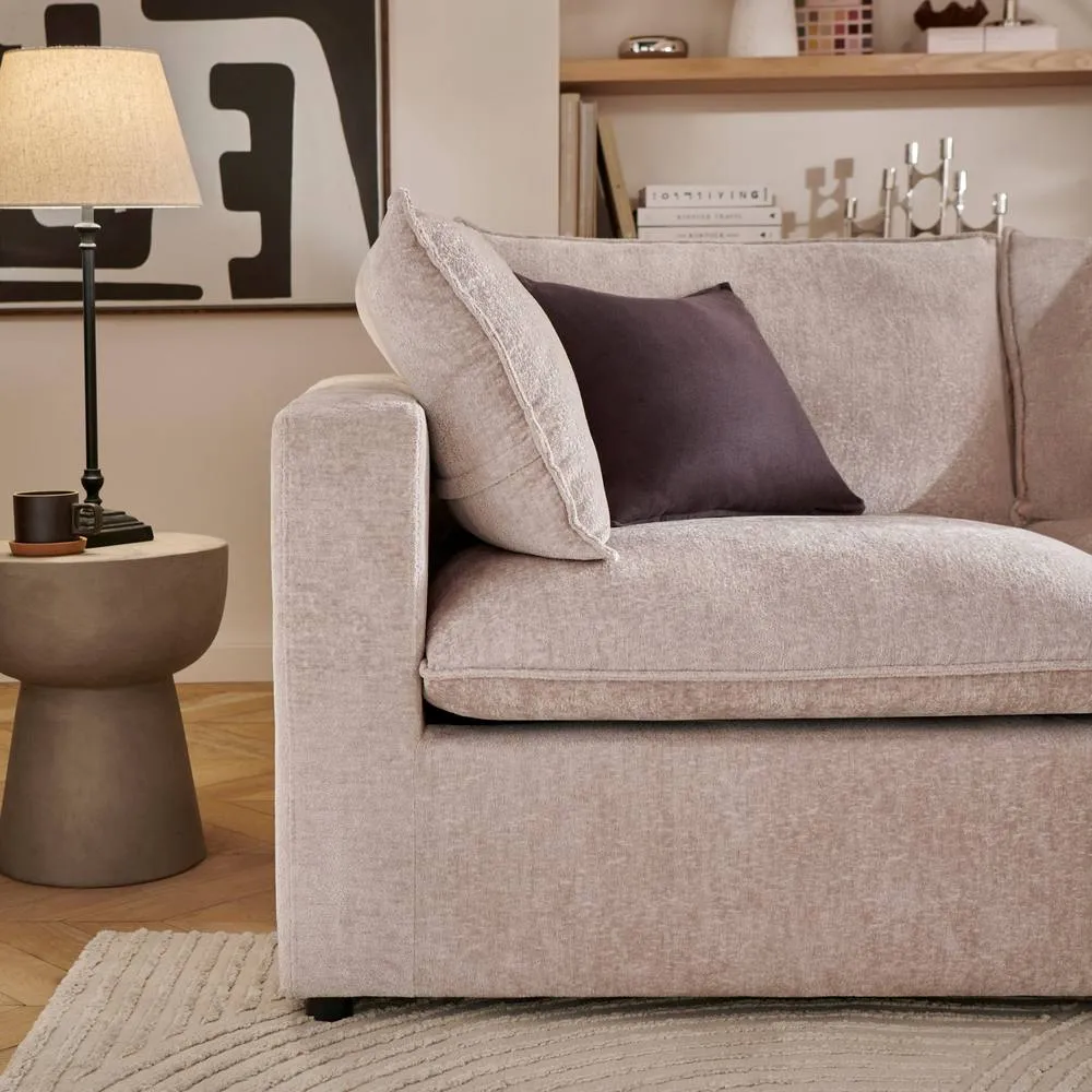 The Great Sofa Company Taylor Modular Chunky Chenille Corner Sofa in Light Beige 5