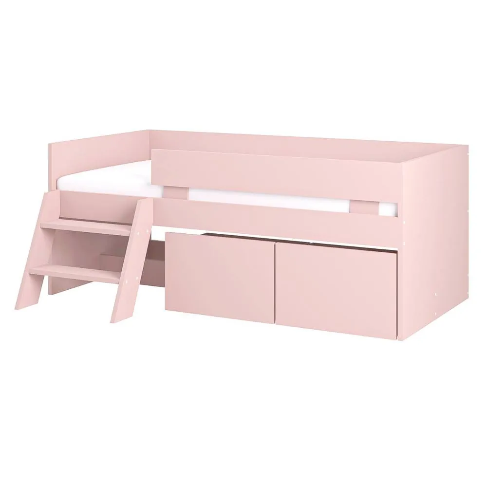 Flair Logan Single Storage Low Sleeper Bed in Pink 3