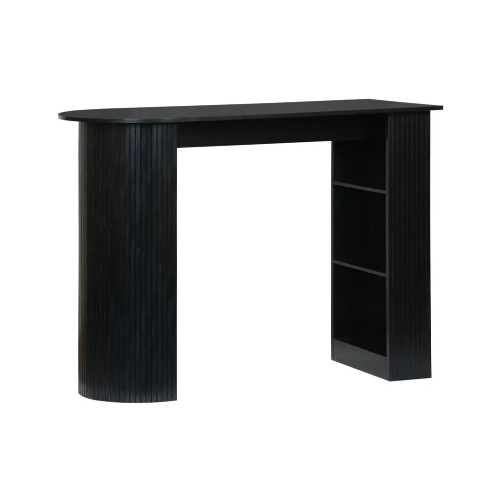 sweeek Bar table, high kitchen table with wooden decor & storage in Black 2