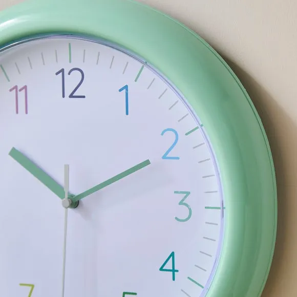 Charlie Rainbow Numeral Round Plastic Wall Clock 2