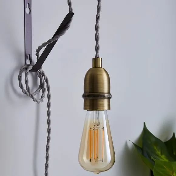 Marsden Pewter Industrial Plug In Wall Light 3