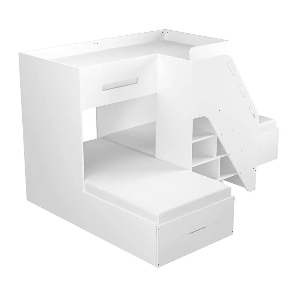 Flair Mason Staircase Triple Sleeper Bed with Storage in White 3