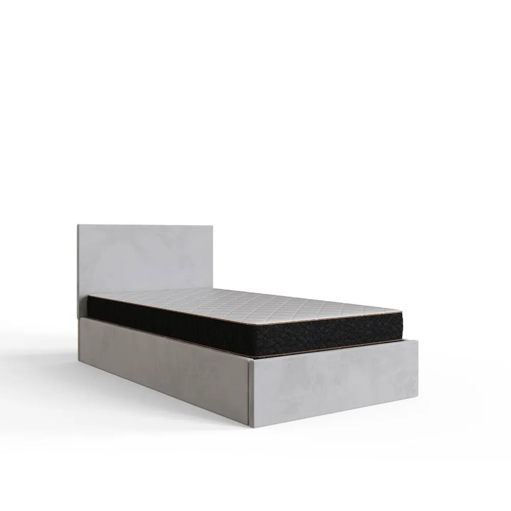GFW End Lift Ottoman Storage Bed Velvet in Charcoal 2