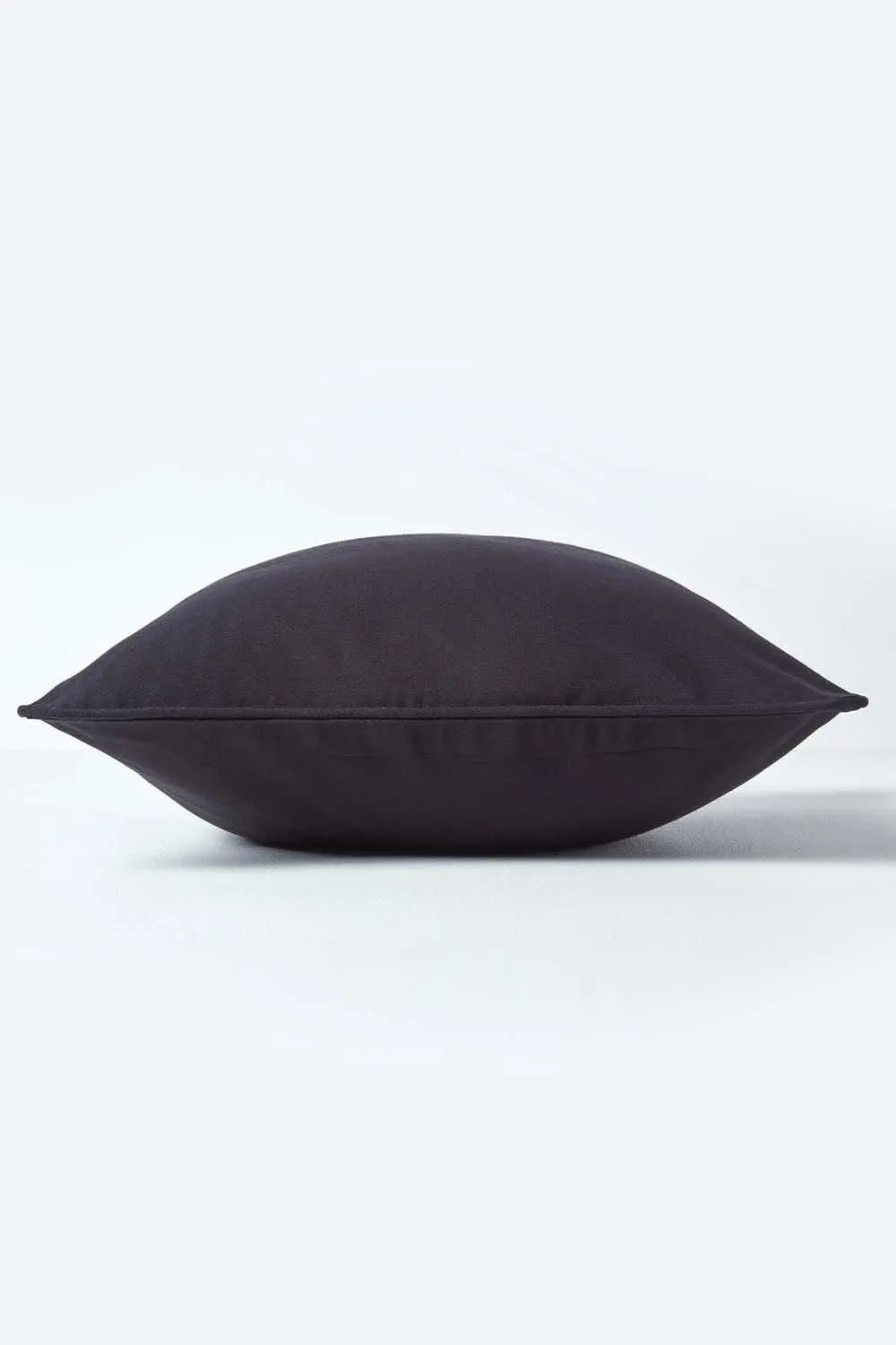 Homescapes Cotton Plain Cushion Cover in Black 2