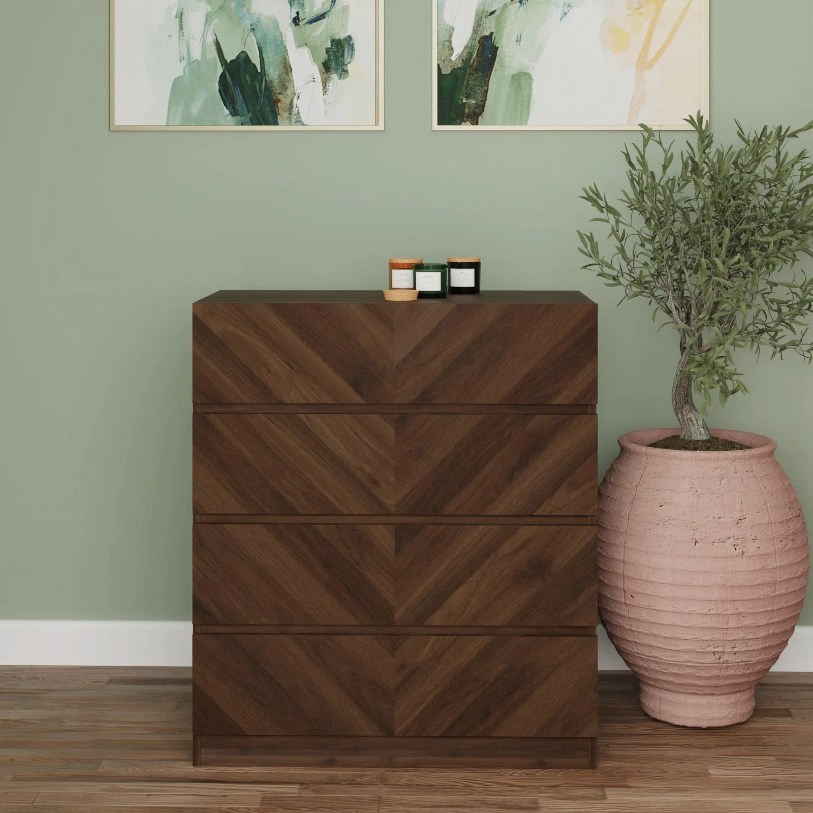 GFW Catania 4 Drawer Chest in Walnut 1