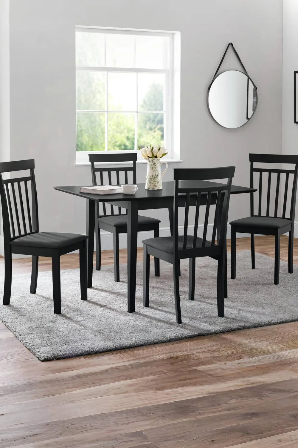 Julian Bowen Rufford Square to Rectangular Extending 4 Seater Dining Table in Black 2