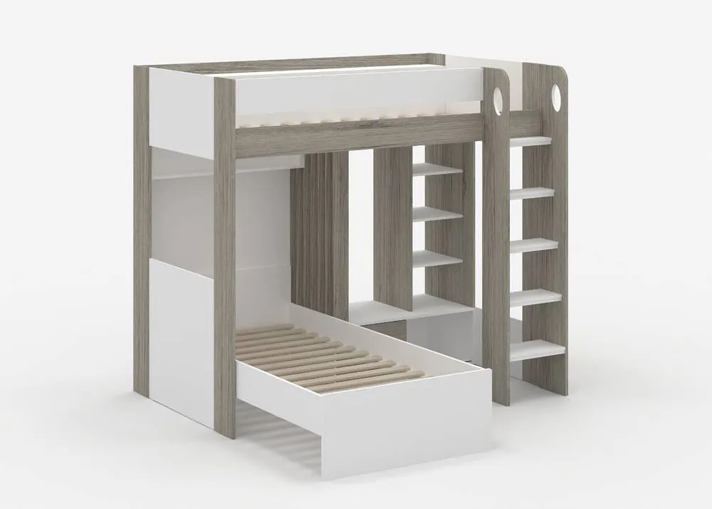 Flair Hampton L Shape Bunk Bed with Wardrobe in Grey 4