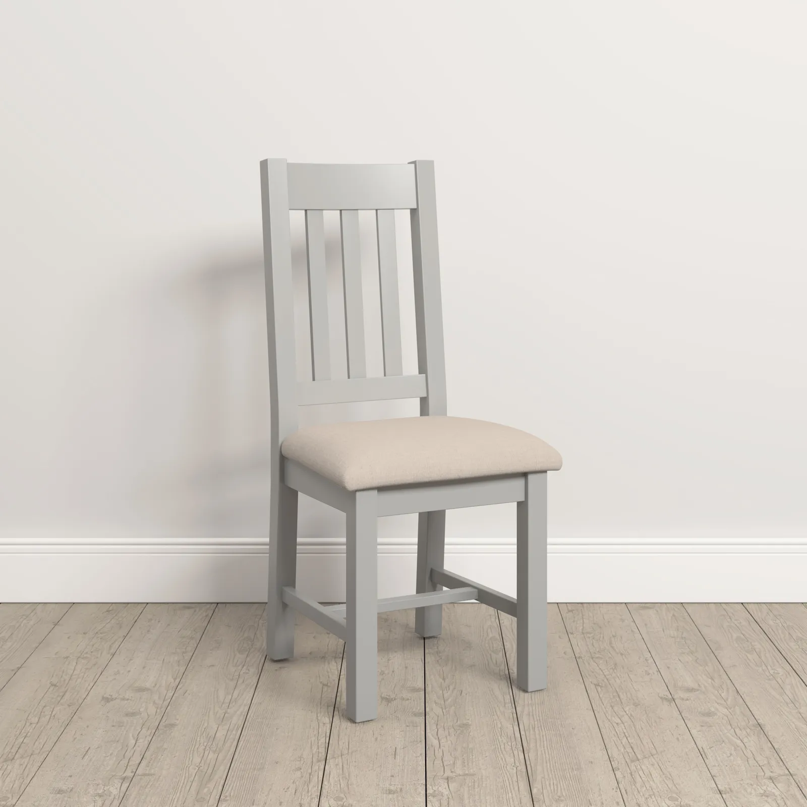 Seconique Windsor Slatted Chair (Box of 2) in Light Grey 1