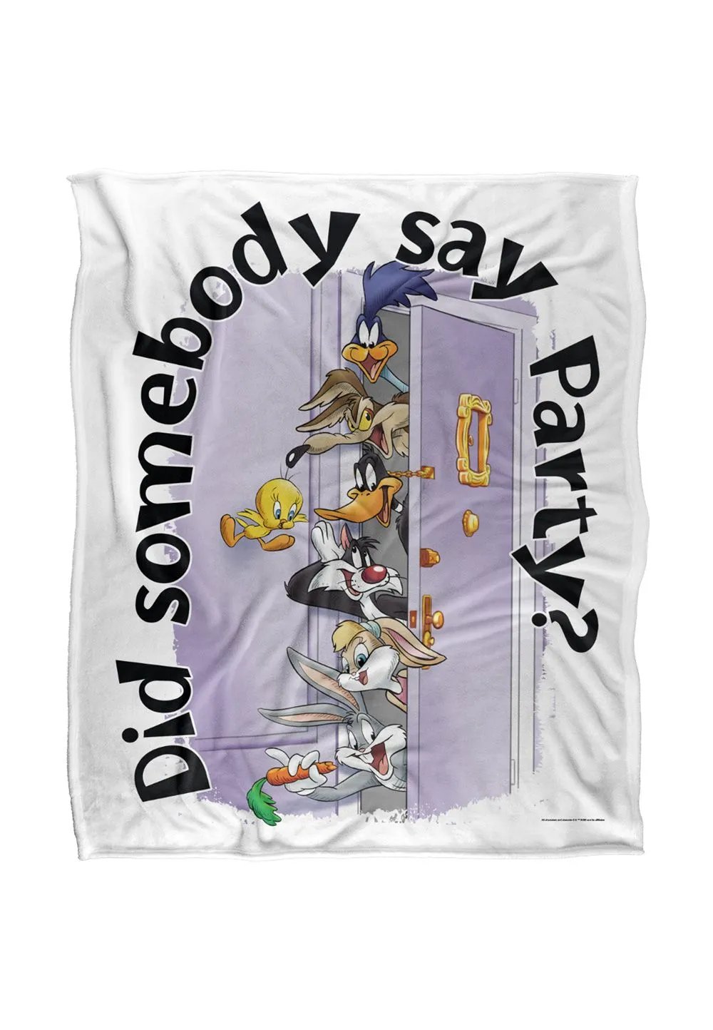Warner Brothers Looney Tunes Friends Party Silky Touch Super Soft Throw Blanket in White