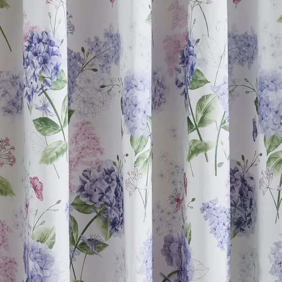 Wild Hydrangea Polycotton Eyelet Blackout Curtains 3