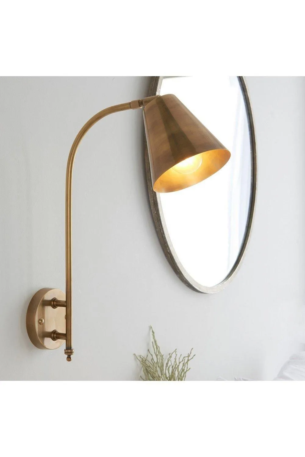 Netlighting Radha Task Wall Lamp Antique Solid Brass in Gold 2