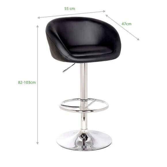 Apollo Adjustable Height Swivel Bar Stool, Faux Leather 3
