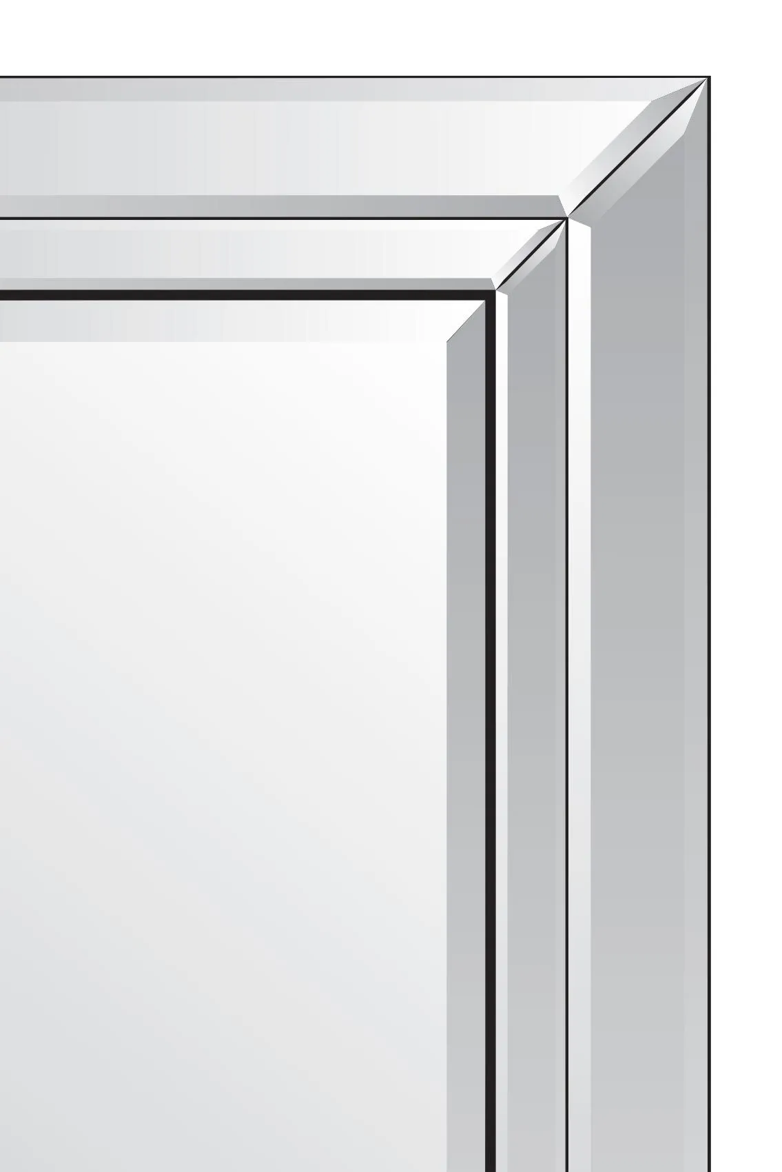 MirrorOutlet Cranbury All Glass Large Dress Mirror 120 x 80 CM in Silver 3