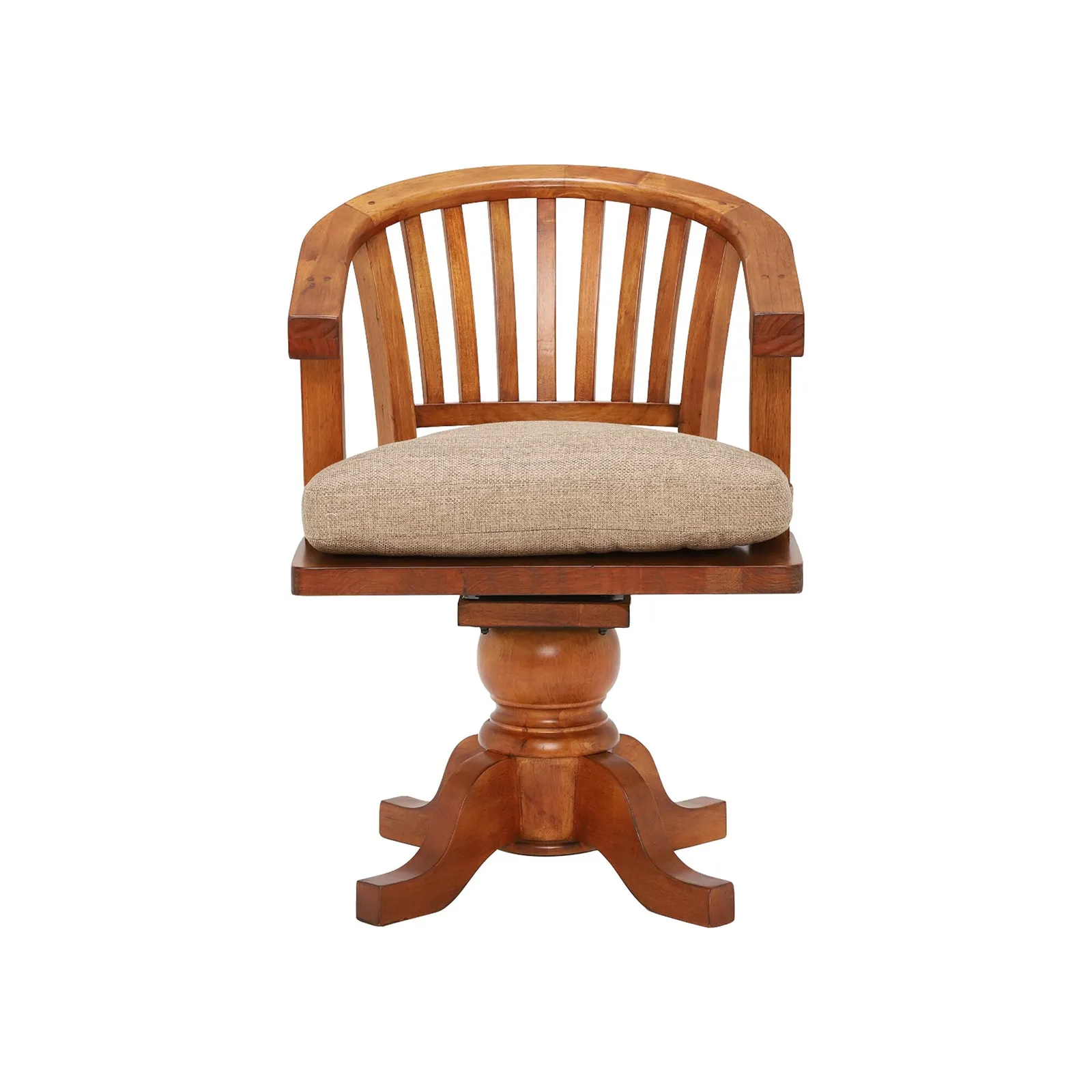 Villiers Swivel Office Chair With Seat Pad, Brown | Barker & Stonehouse 4