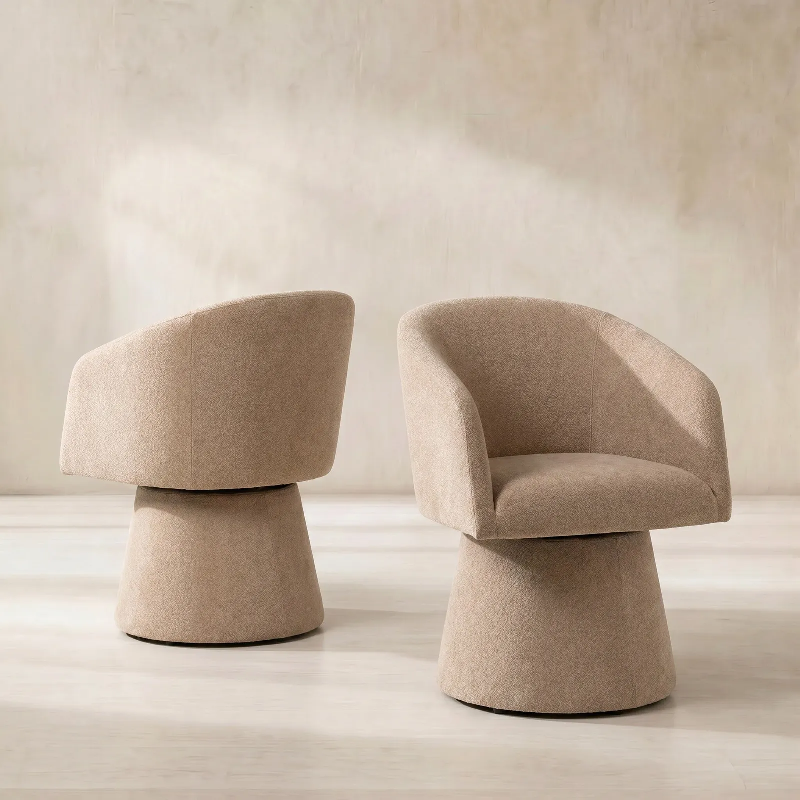 Carmen Swivel Armchair, Neutral Fabric | Barker & Stonehouse 2