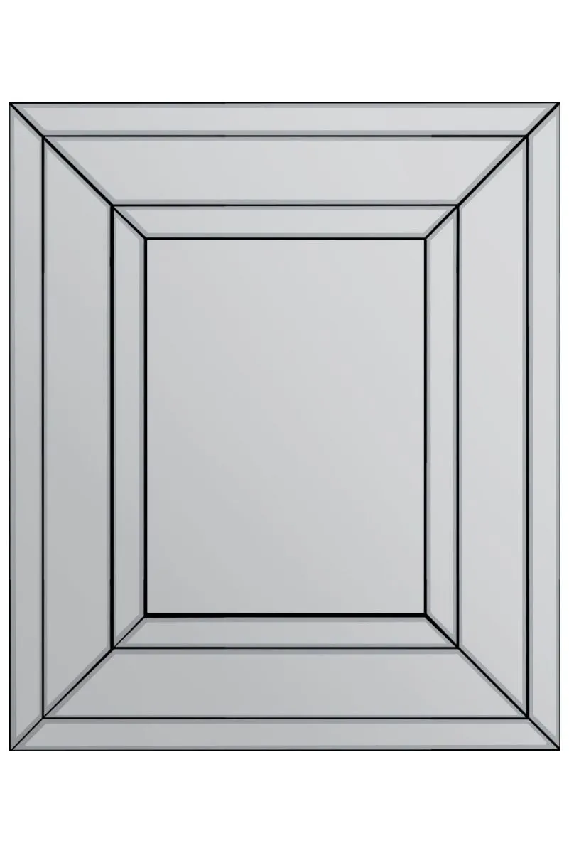 MirrorOutlet Langley All Glass Modern Bevelled Mirror 68 x 58CM in Silver 3