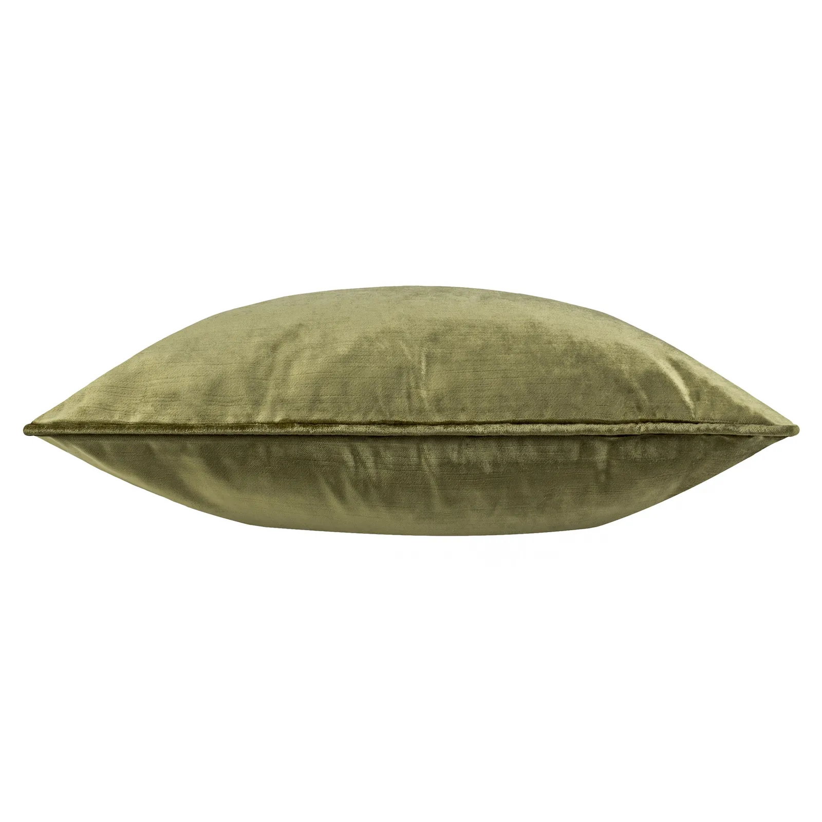 Paoletti Luxe Velvet Piped Cushion in Olive 3