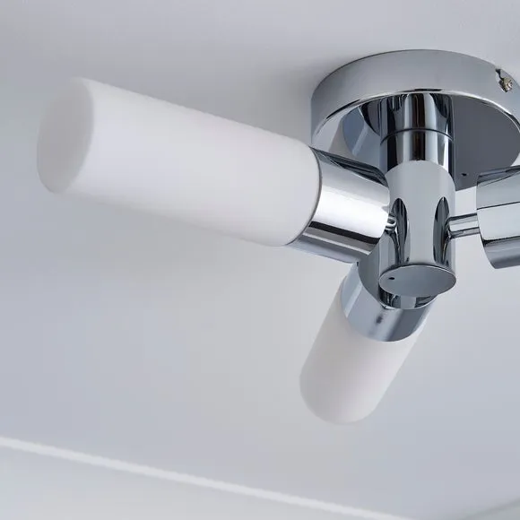 Porto 3 Light Chrome Bathroom Flush Ceiling Light 3