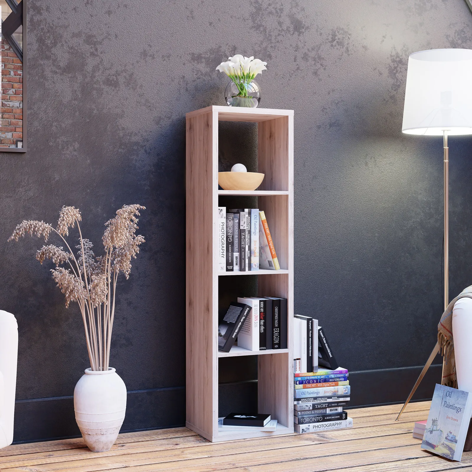 Furniture To Go Mauro 3 Shelves Storage Unit in in Light Oak 3