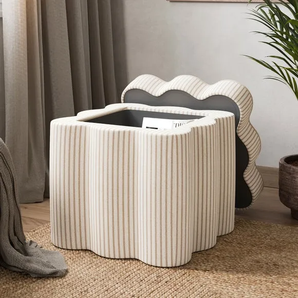 Wavie Tiny Stripe Storage Footstool 3