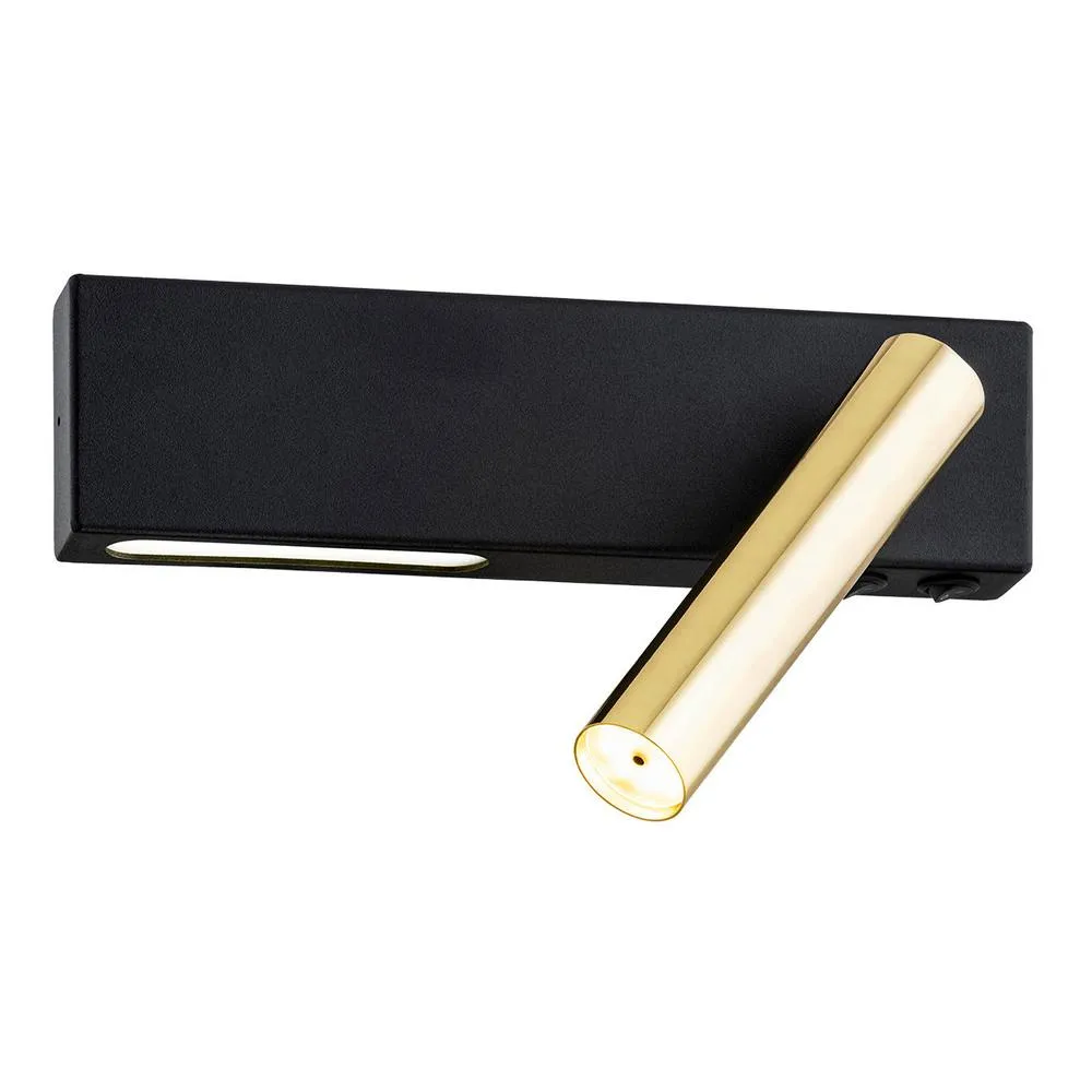 Netlighting Jasper Reading Wall Light Black Structure Brass Steel 3000K