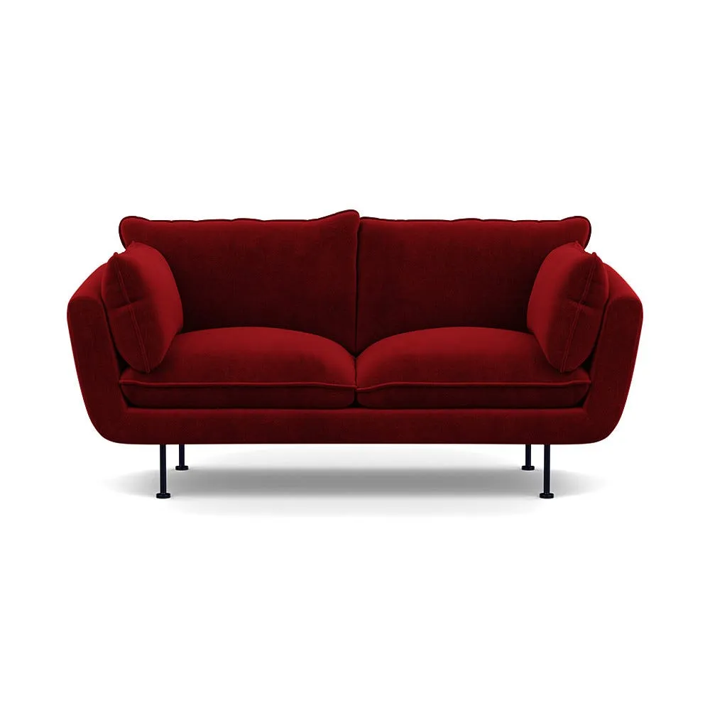 Heal's Allora 2 Seater Sofa Smart Luxe Velvet Mulberry Black Feet 1