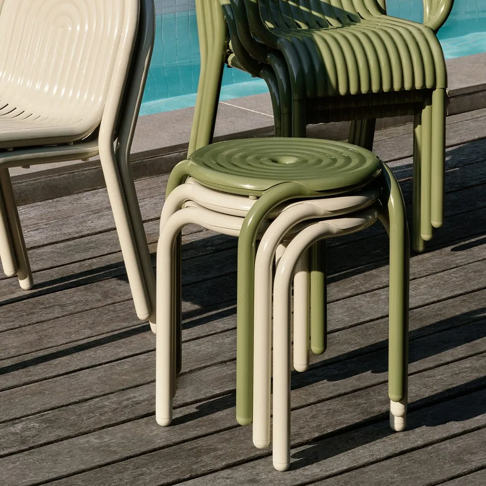 Tom Dixon Groove Outdoor 4 Legged Stool Moss 4