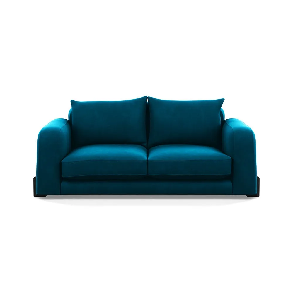 Heal's Nuvola 3 Seater Sofa Velvet Teal Black Beech Feet 1
